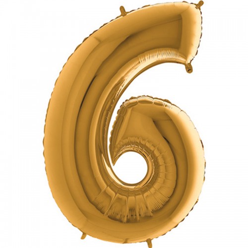 Balão Número 6 Dourado